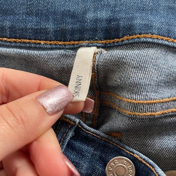 Rag & Bone Jeans Women 24 Blue Rip Dest Chester Skinny Denim Distressed Cotton - Picture 10 of 12